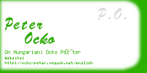 peter ocko business card